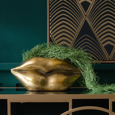 Midas Kiss Gold Lips Planter - Large