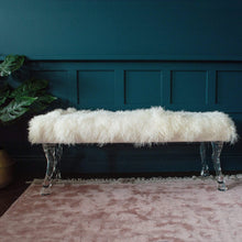 Load image into Gallery viewer, Mongolian Fur Bench | Acrylic Hooves