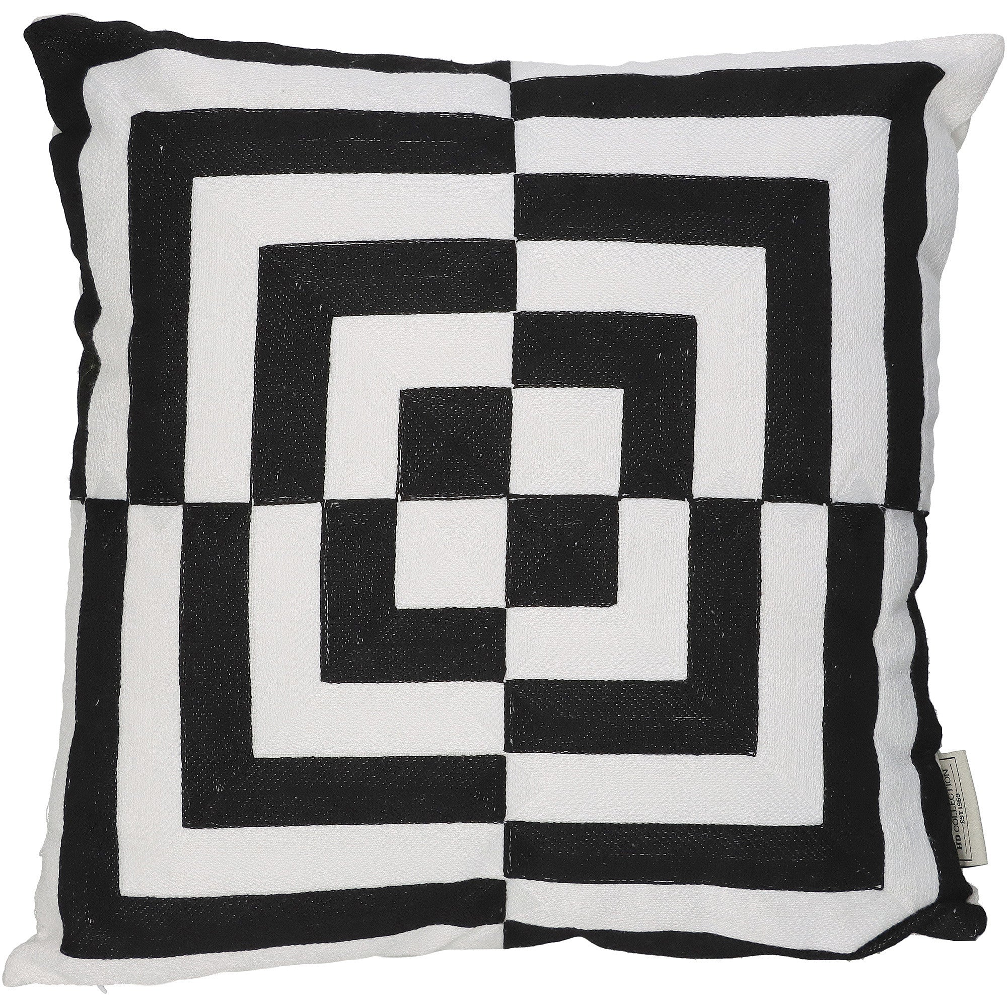Monochrome Geometric Patterned Cushion