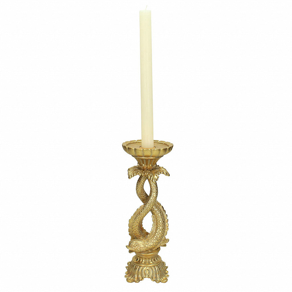Ornate Leaping Fish Candle Holder
