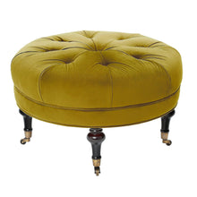Load image into Gallery viewer, Oxford Velvet Footstool | Mustard Green