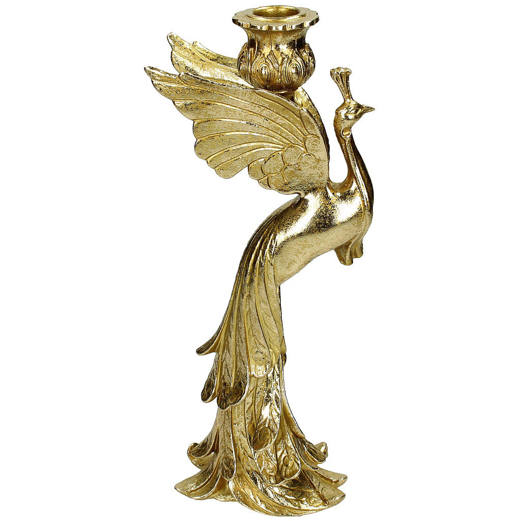 Paloma Peacock Gold Candle Holder