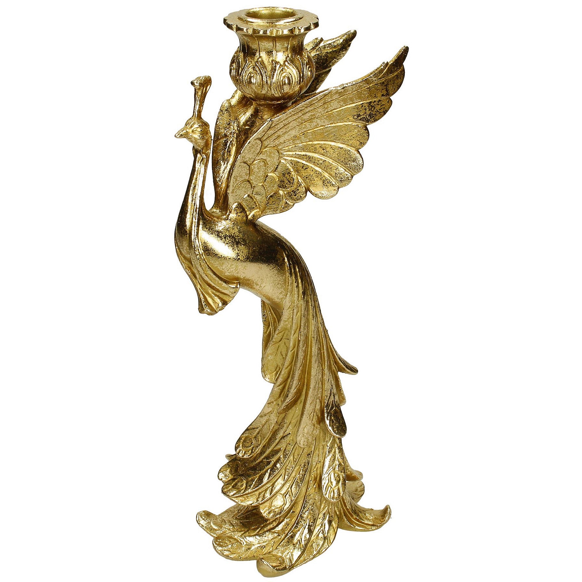 Paloma Peacock Gold Candle Holder