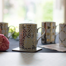 Load image into Gallery viewer, Patterned Gold Mugs | Set of 4