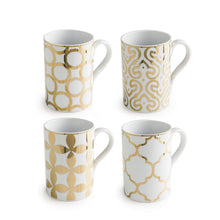 Load image into Gallery viewer, Patterned Gold Mugs | Set of 4