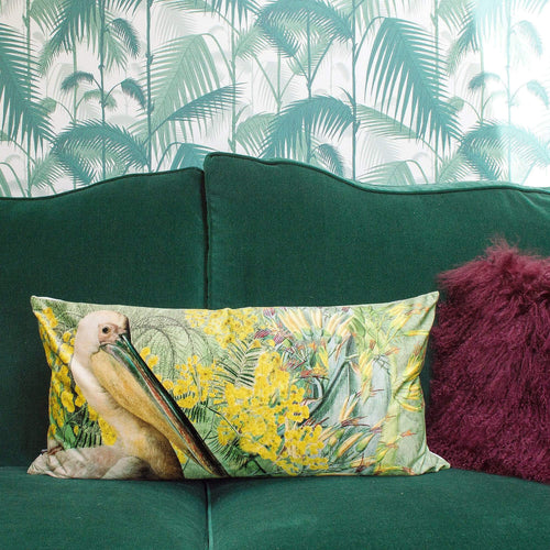 Pelican Green Velvet Cushion | Extra large