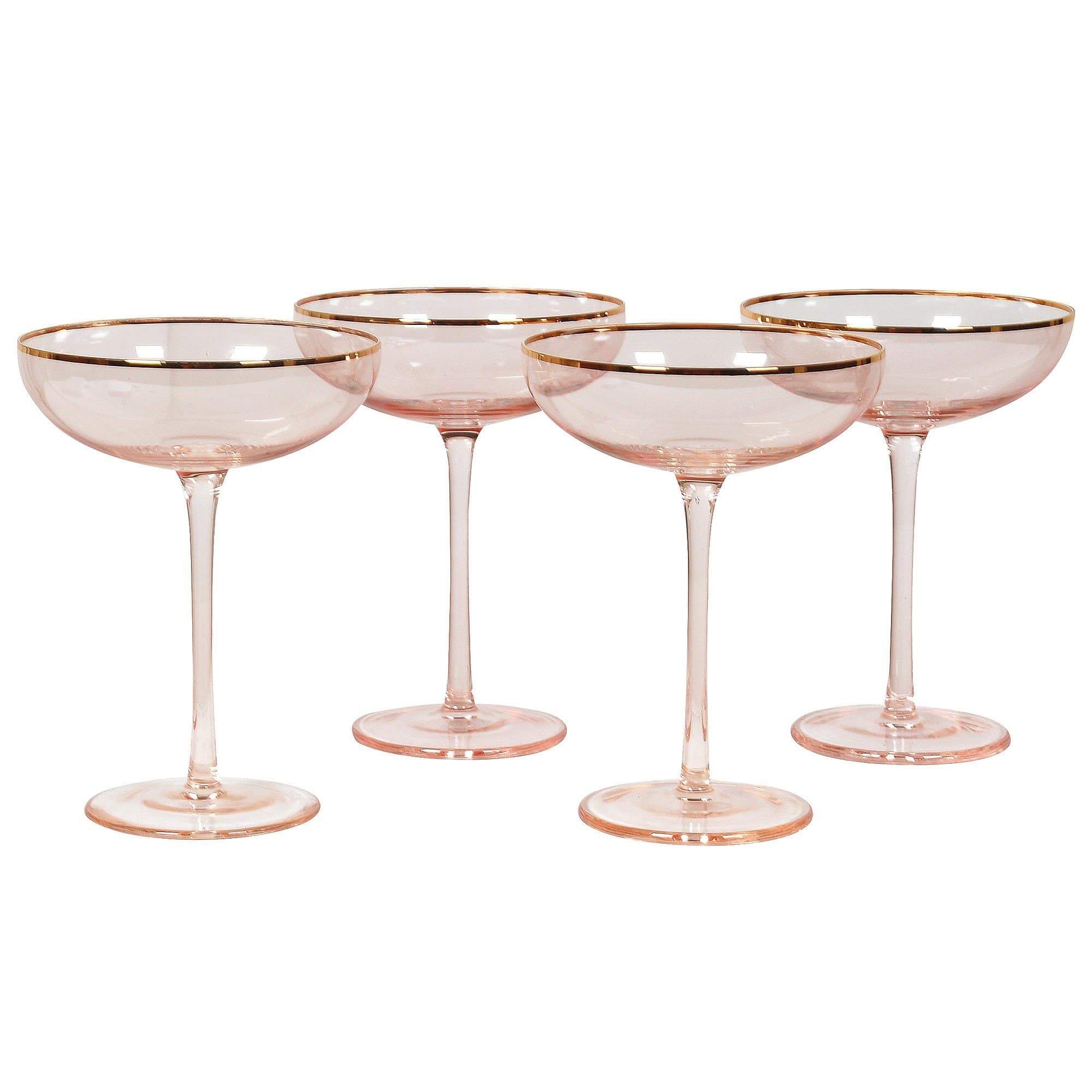 Pink Cocktail Glasses | Set of 4