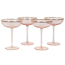 Load image into Gallery viewer, Pink Cocktail Glasses | Set of 4