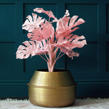Load image into Gallery viewer, Pink Faux Monstera Potted Plant