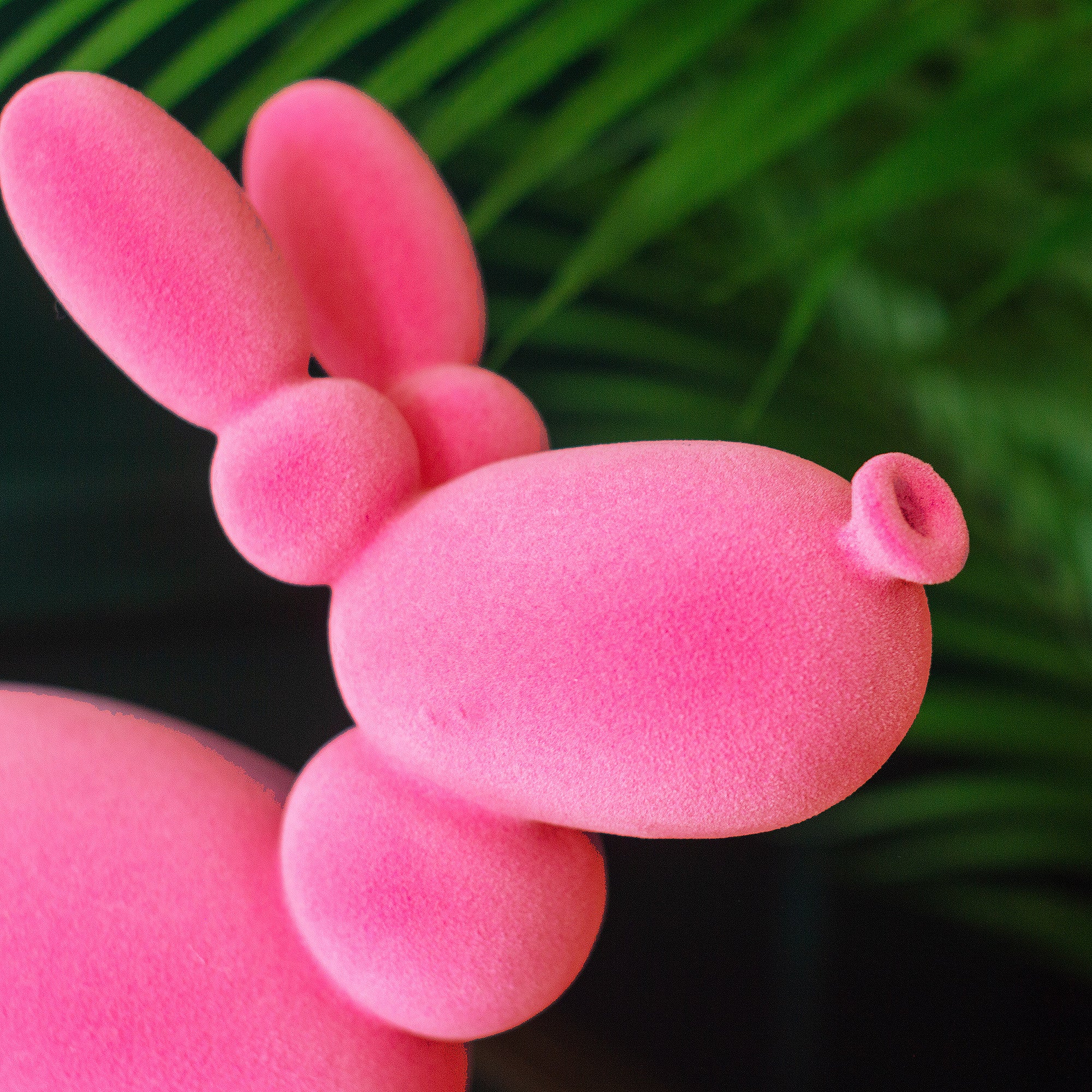 Pink Flocked Balloon Dog Ornament