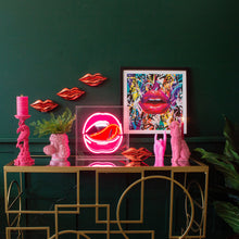 Load image into Gallery viewer, Pink Flocked Toucan Pillar Candle Holder