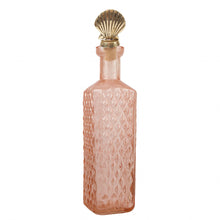 Load image into Gallery viewer, Pink Glass Bottle With Shell Bottle Stopper