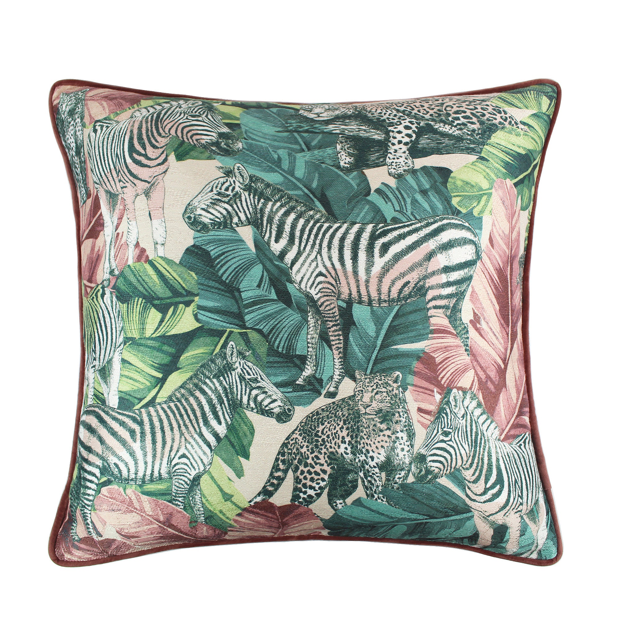 Pink & Teal Zebra Cushion