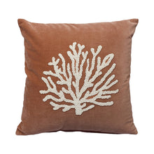 Load image into Gallery viewer, Velvet Beaded Coral Cushion