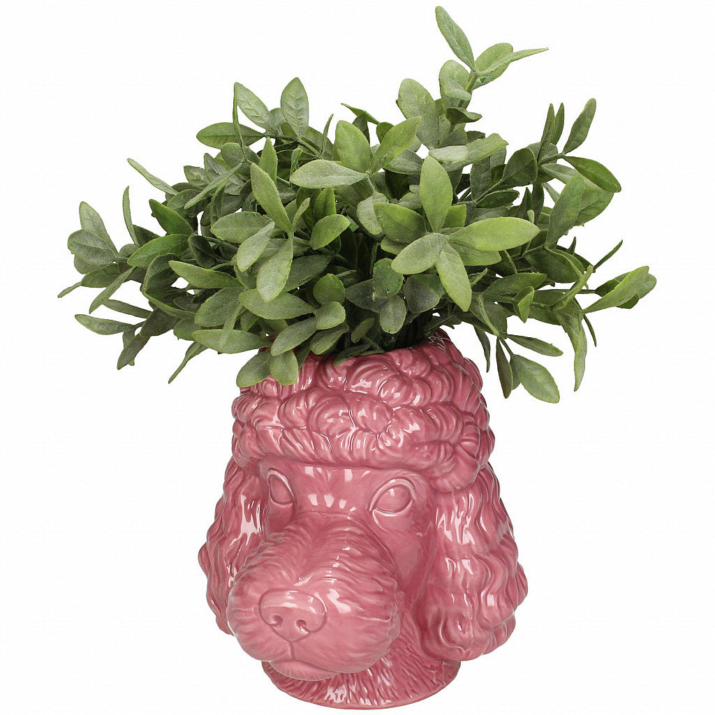Priscilla Pink Poodle Hand Painted Plant Pot 