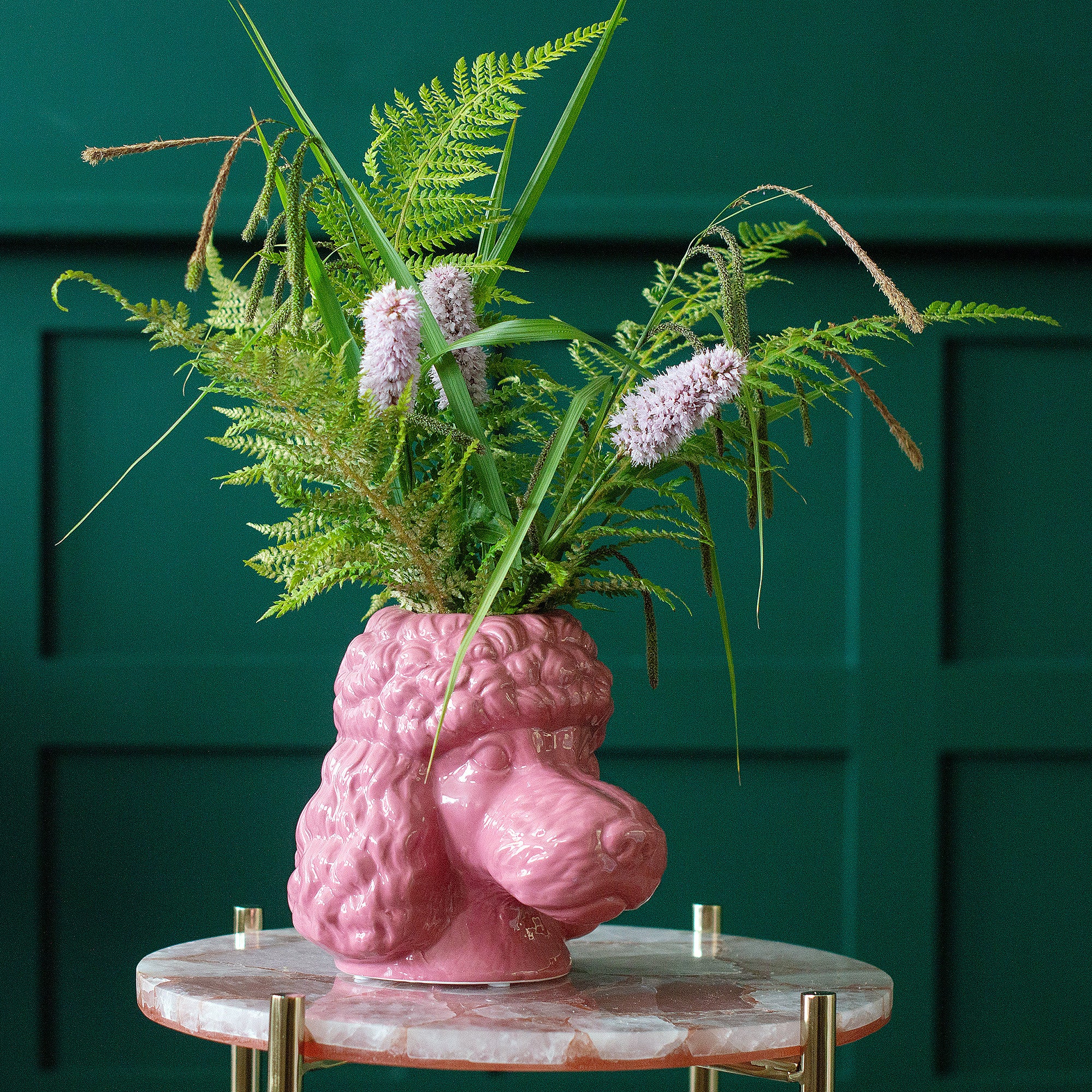 Priscilla Pink Poodle Hand Painted Plant Pot 