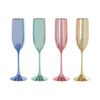 Rainbow Metallic Plastic Prosecco Flutes | Set of 4