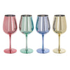 Rainbow Metallic Plastic Wine Glasses | Set of 4