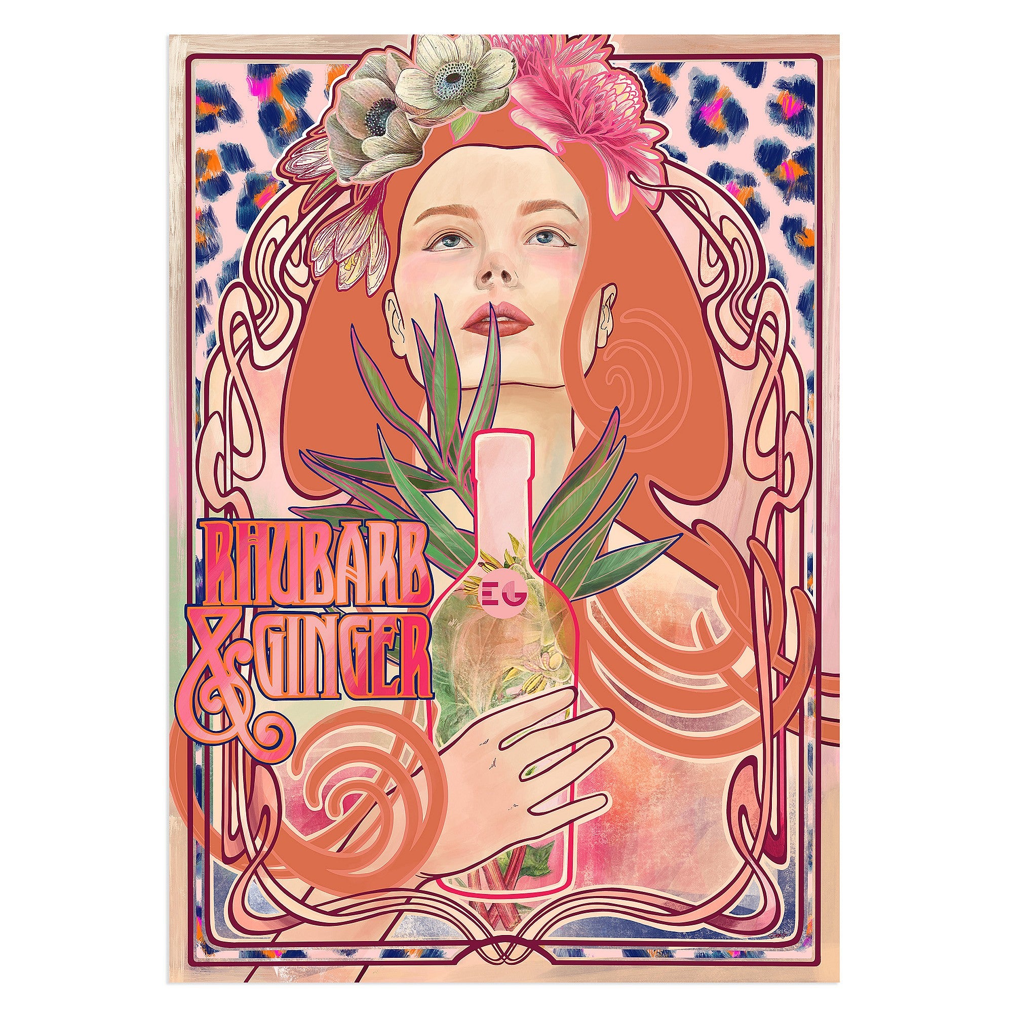 Rhubarb & Ginger Gin GiclÃ©e Print | A2