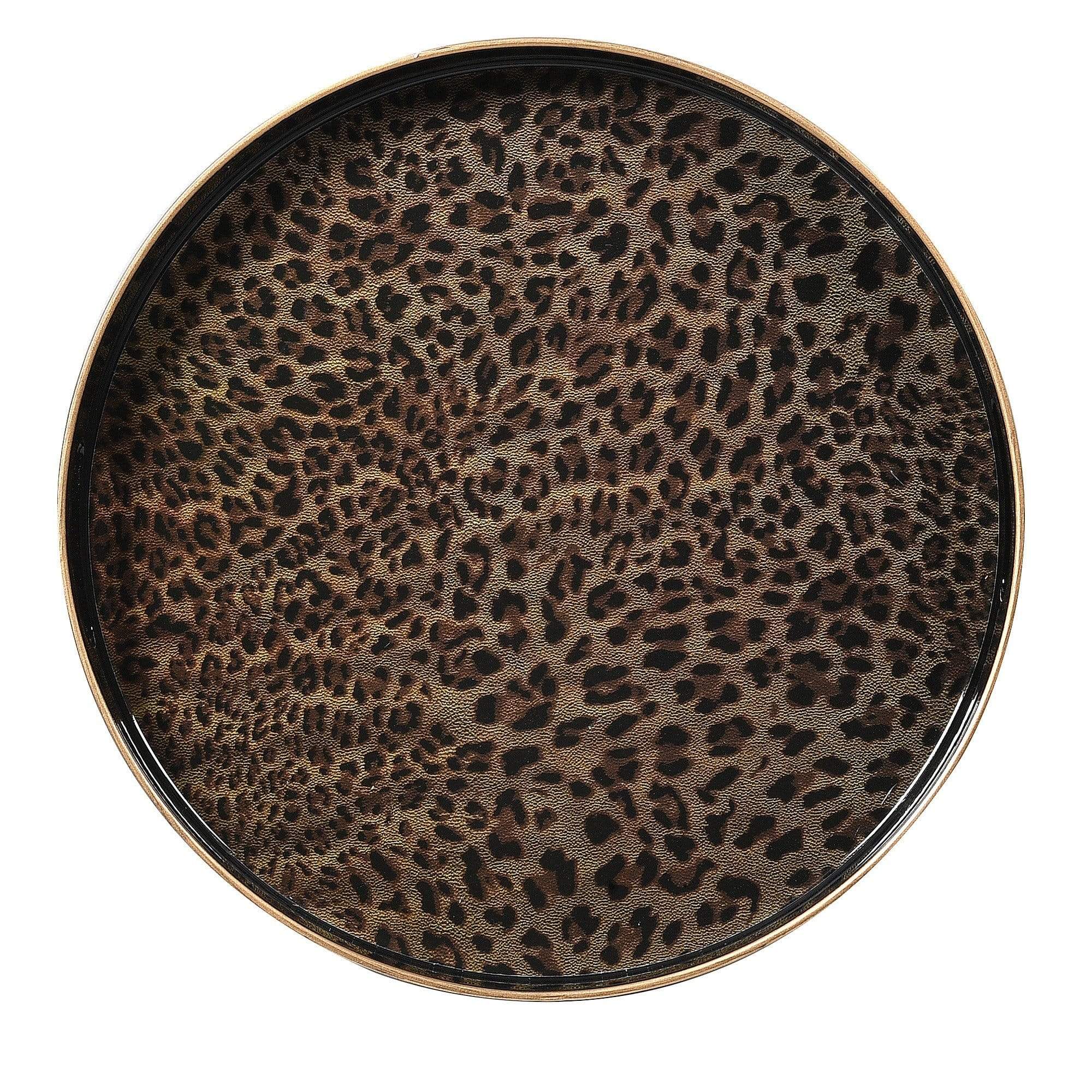Round Leopard Print Tray