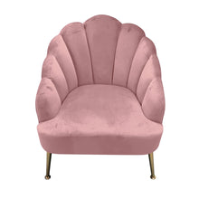 Load image into Gallery viewer, Scalloped Oyster Velvet Chair | Blush Pink