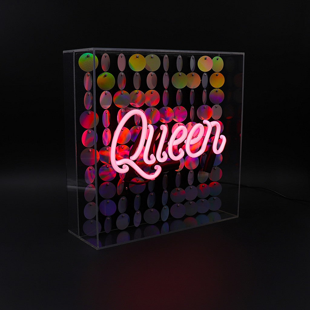 Sequin Queen Neon Acrylic Box Light