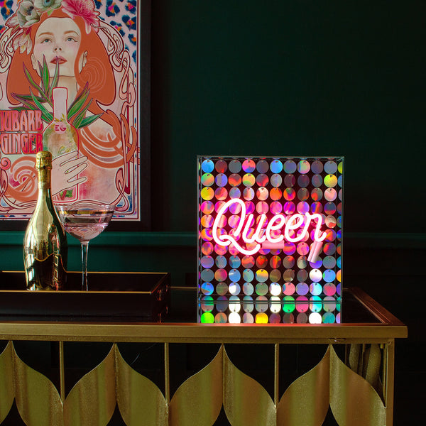 Sequin Queen Neon Acrylic Box Light– Audenza