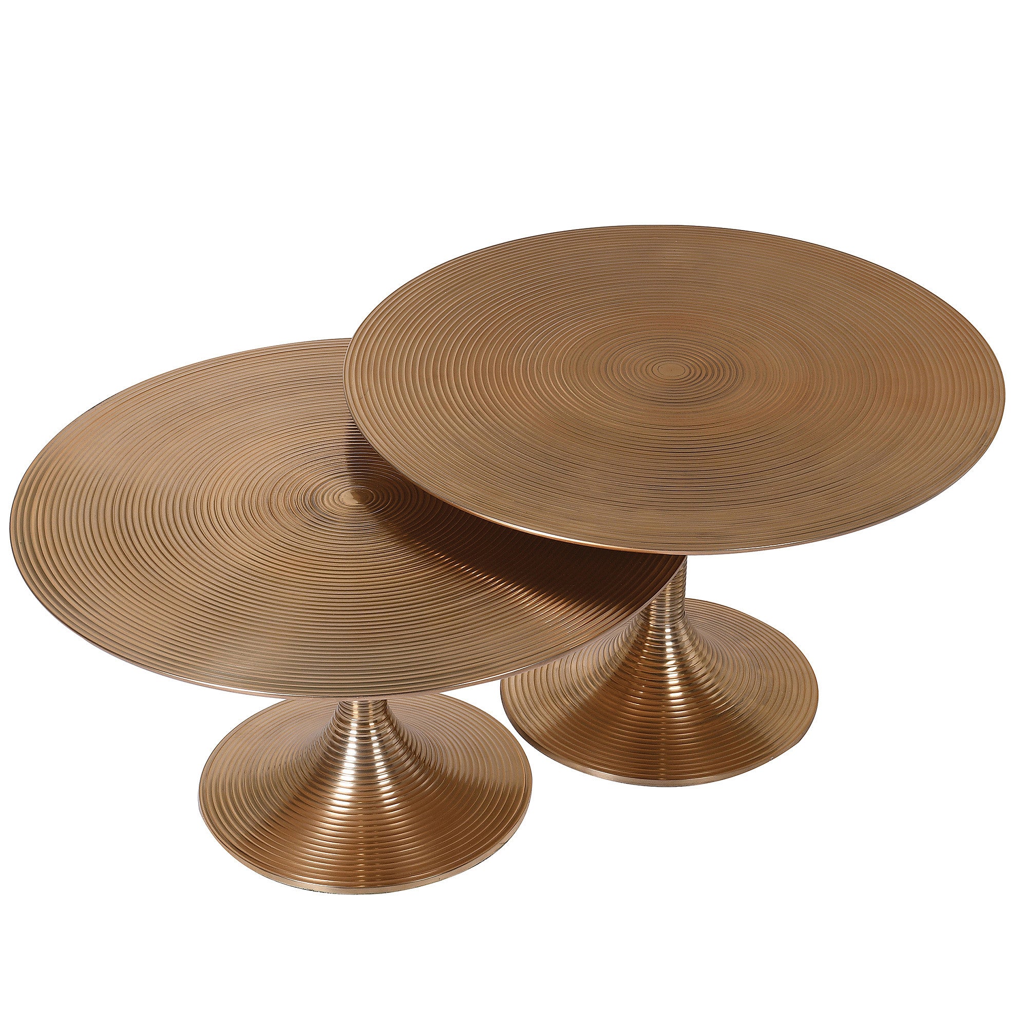 Shiny Brass Side Tables | Set of 2