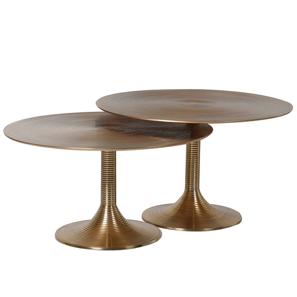 Shiny Brass Side Tables | Set of 2