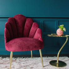 Load image into Gallery viewer, Sienna Claret Velvet Shell Chair