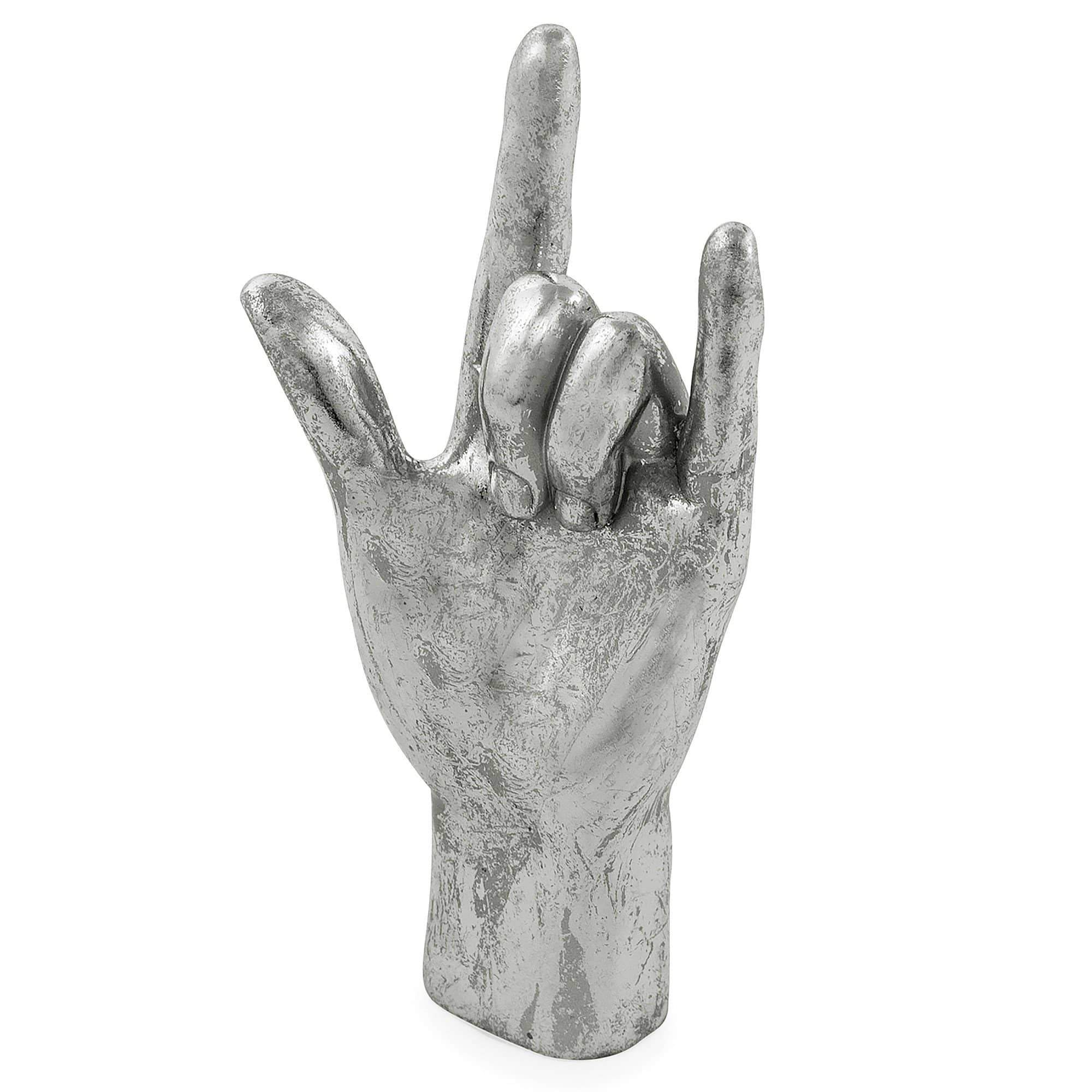 Silver 'Rock On!' Hand Ornament