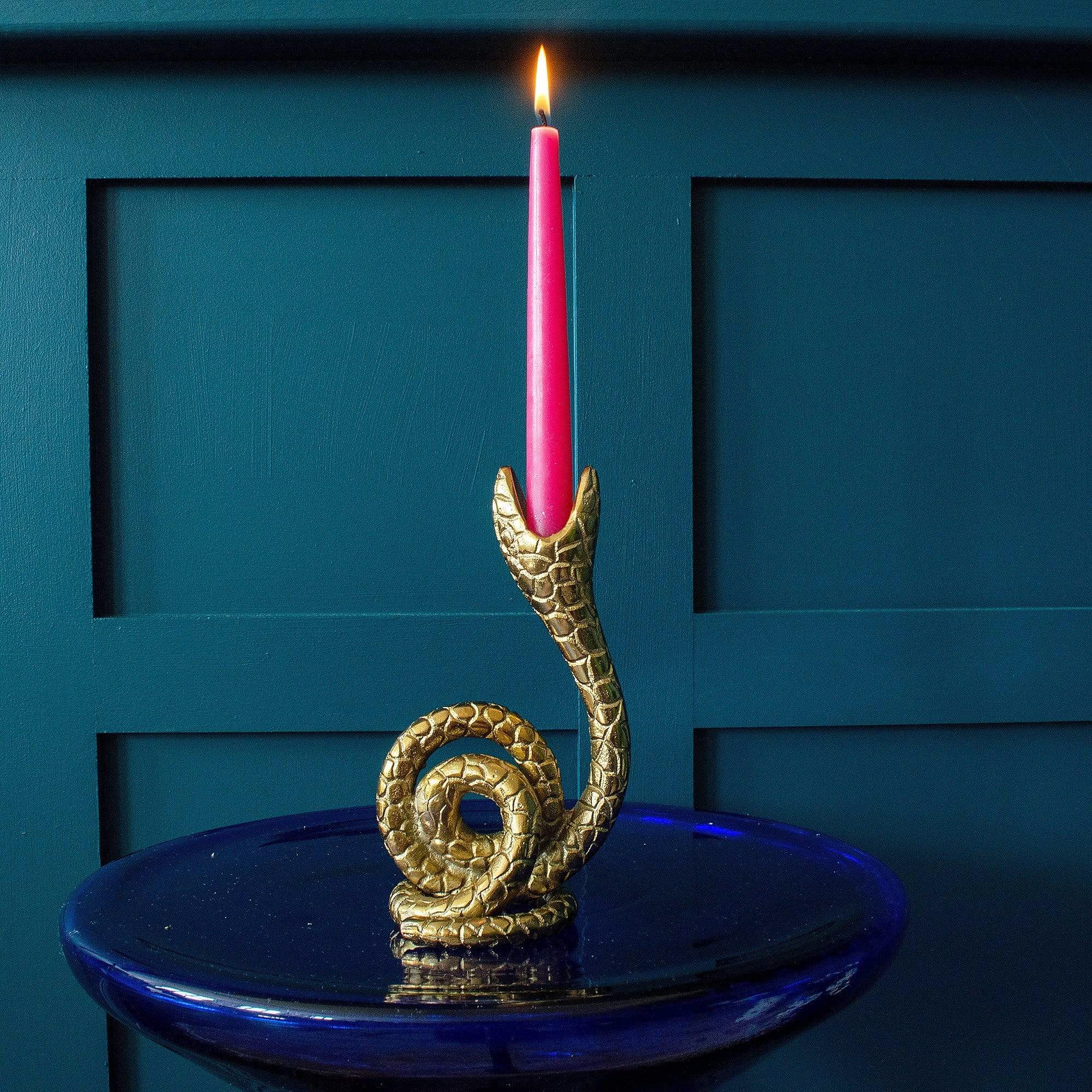 Slinky Snake Brass Candle Holder