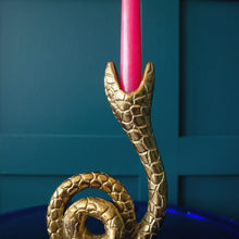 Load image into Gallery viewer, Slinky Snake Brass Candle Holder