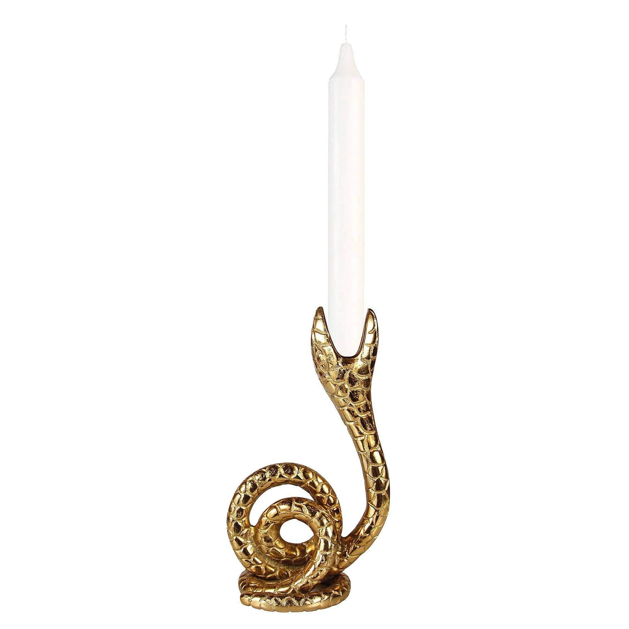 Slinky Snake Brass Candle Holder