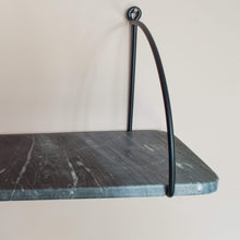 Load image into Gallery viewer, Small Grey Marble Shelf with Black Brackets