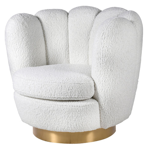 Snowball Curved Chair | White Boucle