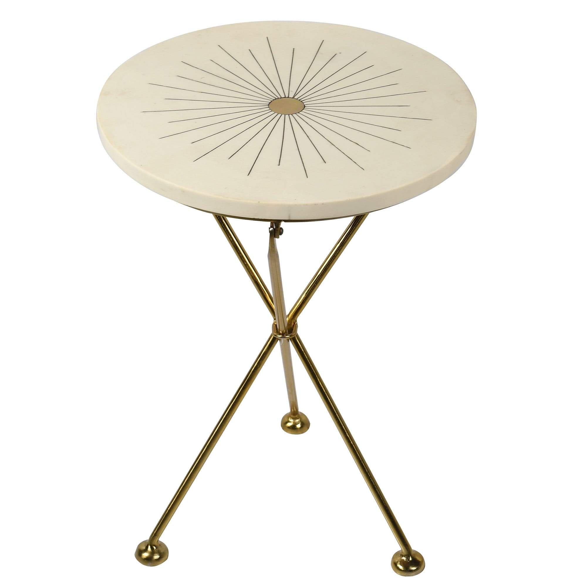 Solstice Brass and Cream Side Table
