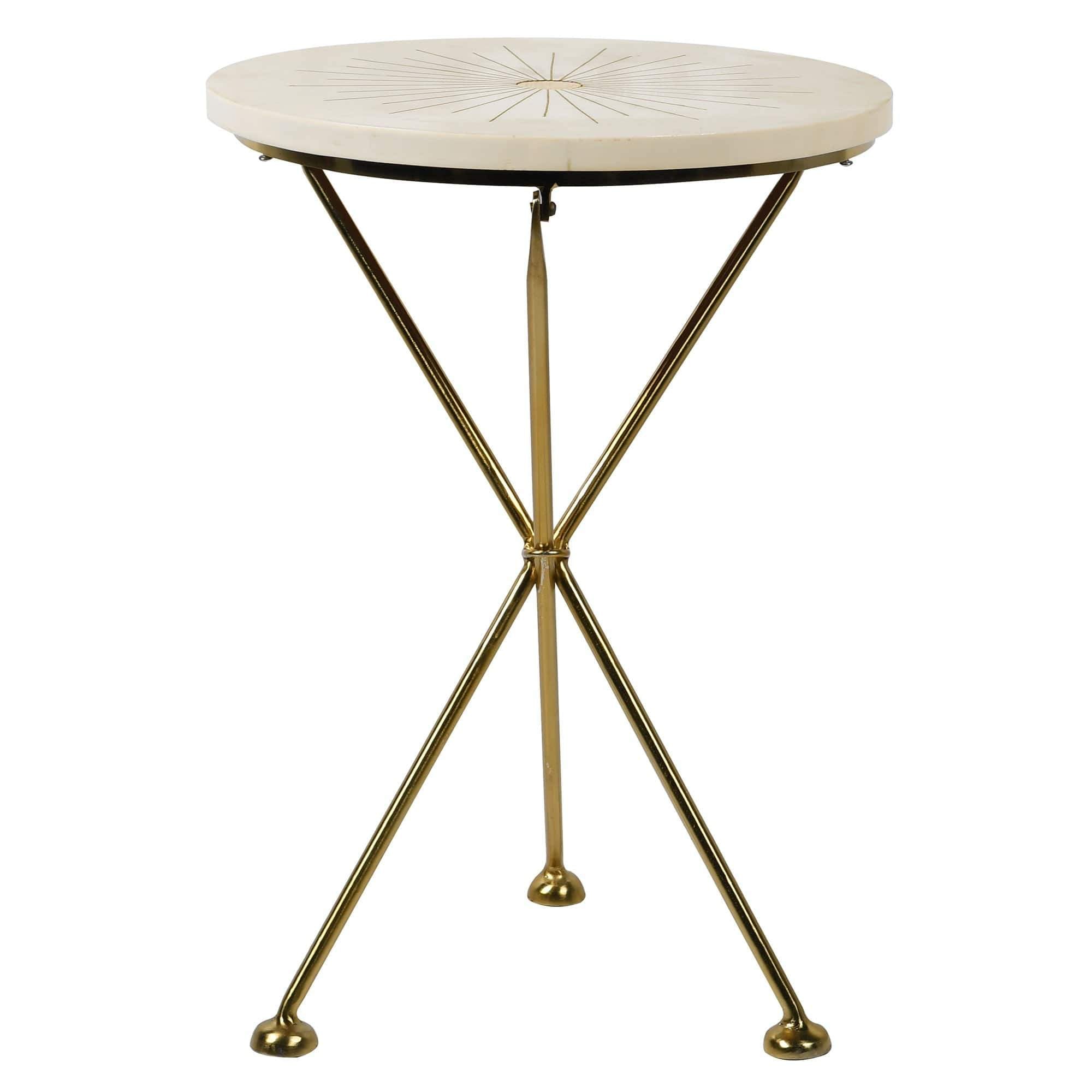 Solstice Brass and Cream Side Table