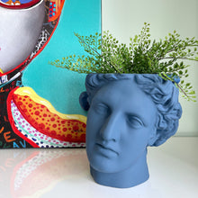 Load image into Gallery viewer, Striking Classical Head Blue Bust Planter