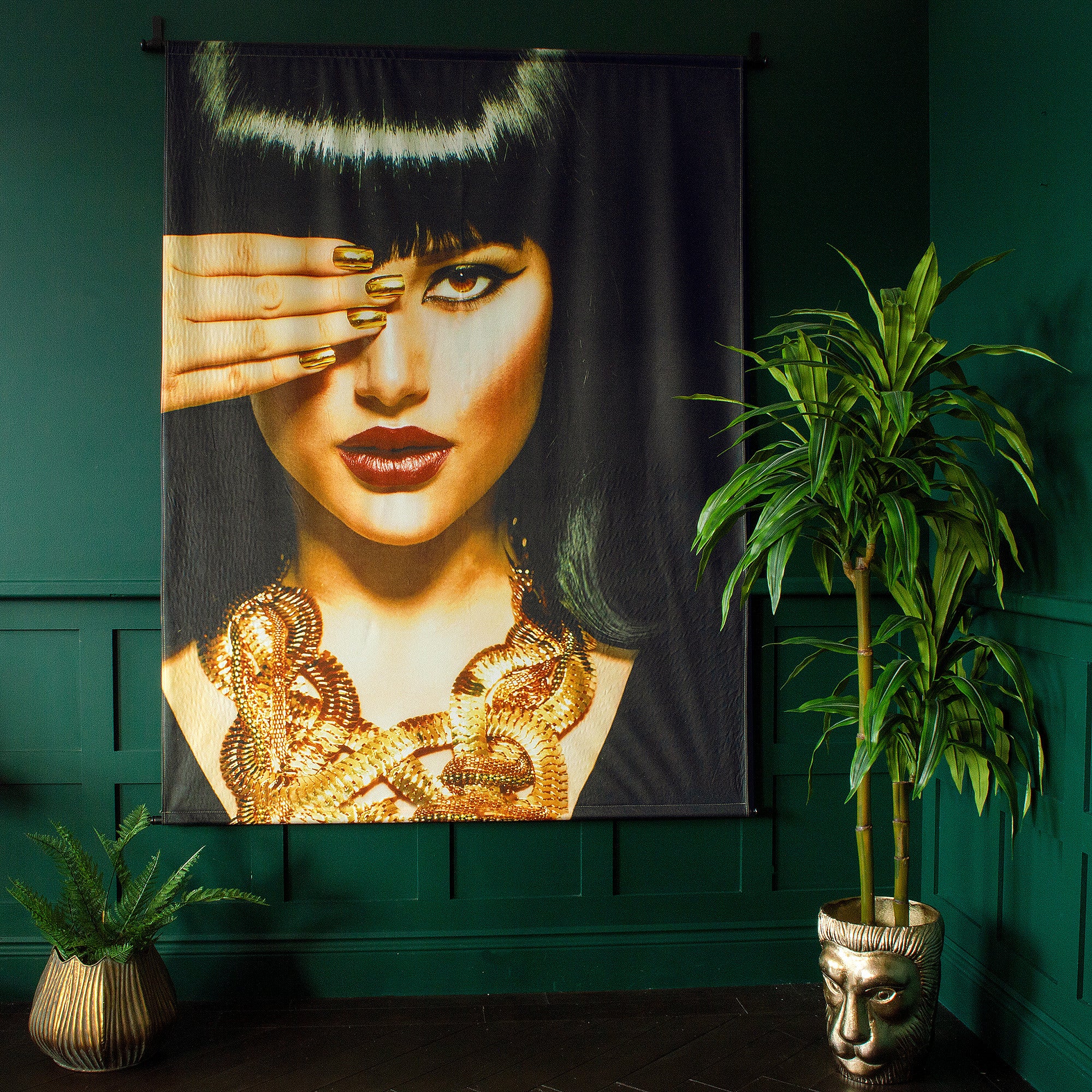 Striking Cleopatra Inspired Velvet Wall Hanging