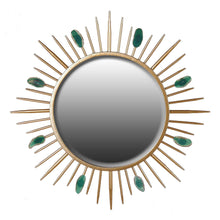 Load image into Gallery viewer, Sunburst Mirror with Green Agate