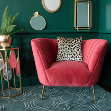 Load image into Gallery viewer, The Curvarella Cherry Pink Velvet Chair