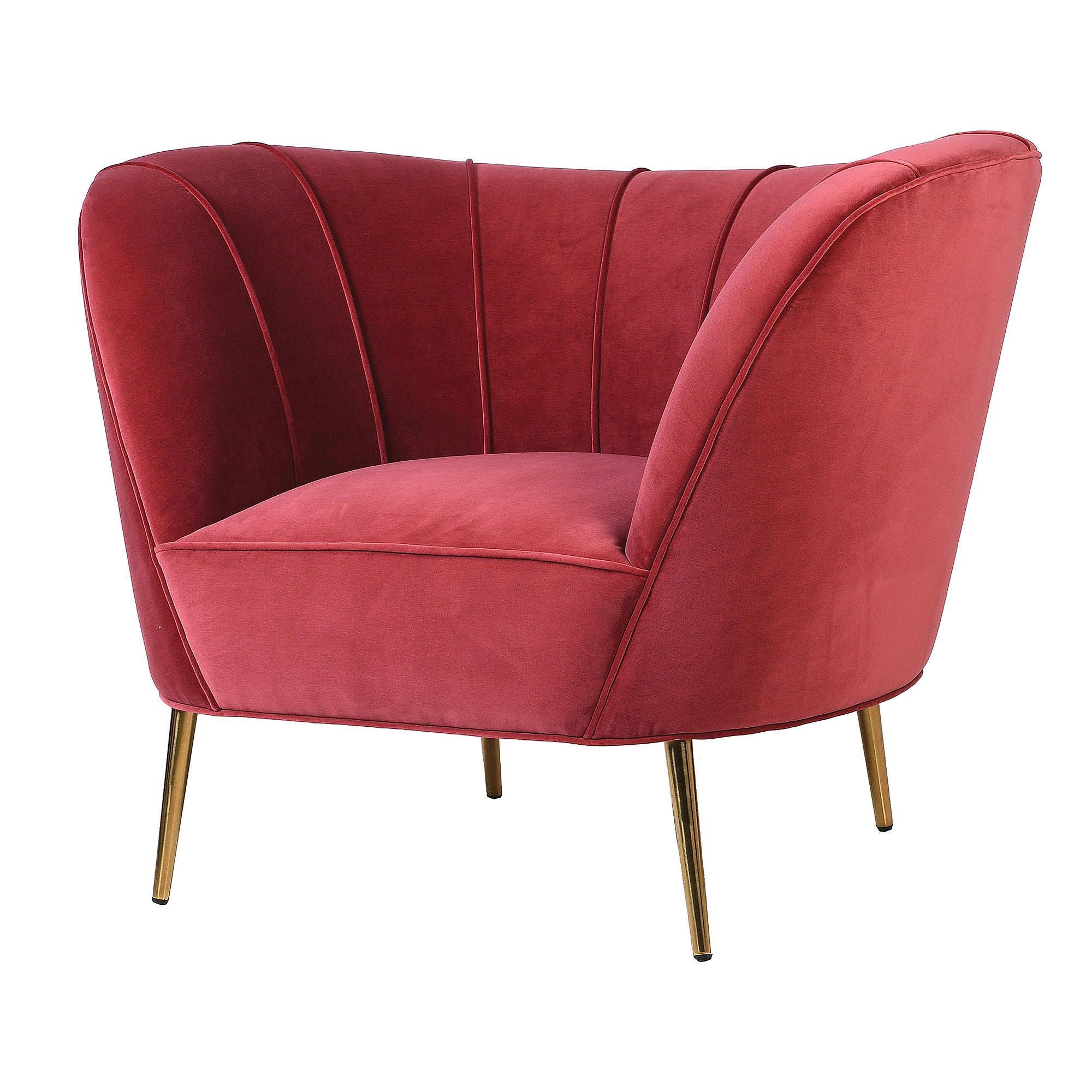 The Curvarella Cherry Pink Velvet Chair