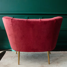 Load image into Gallery viewer, The Curvarella Cherry Pink Velvet Chair