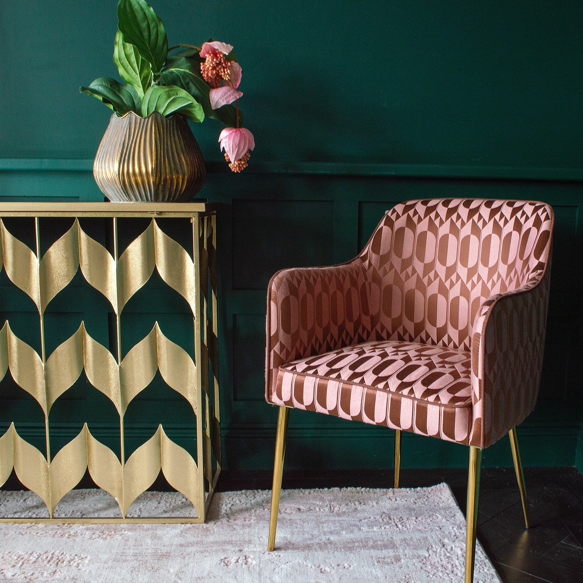 The Imelda Patterned Occasional Chair | Rose Rust