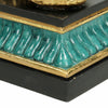 Close-up of a turquoise jewel leopard bookends