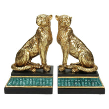 Load image into Gallery viewer, Turquoise Jewel Leopard Bookends