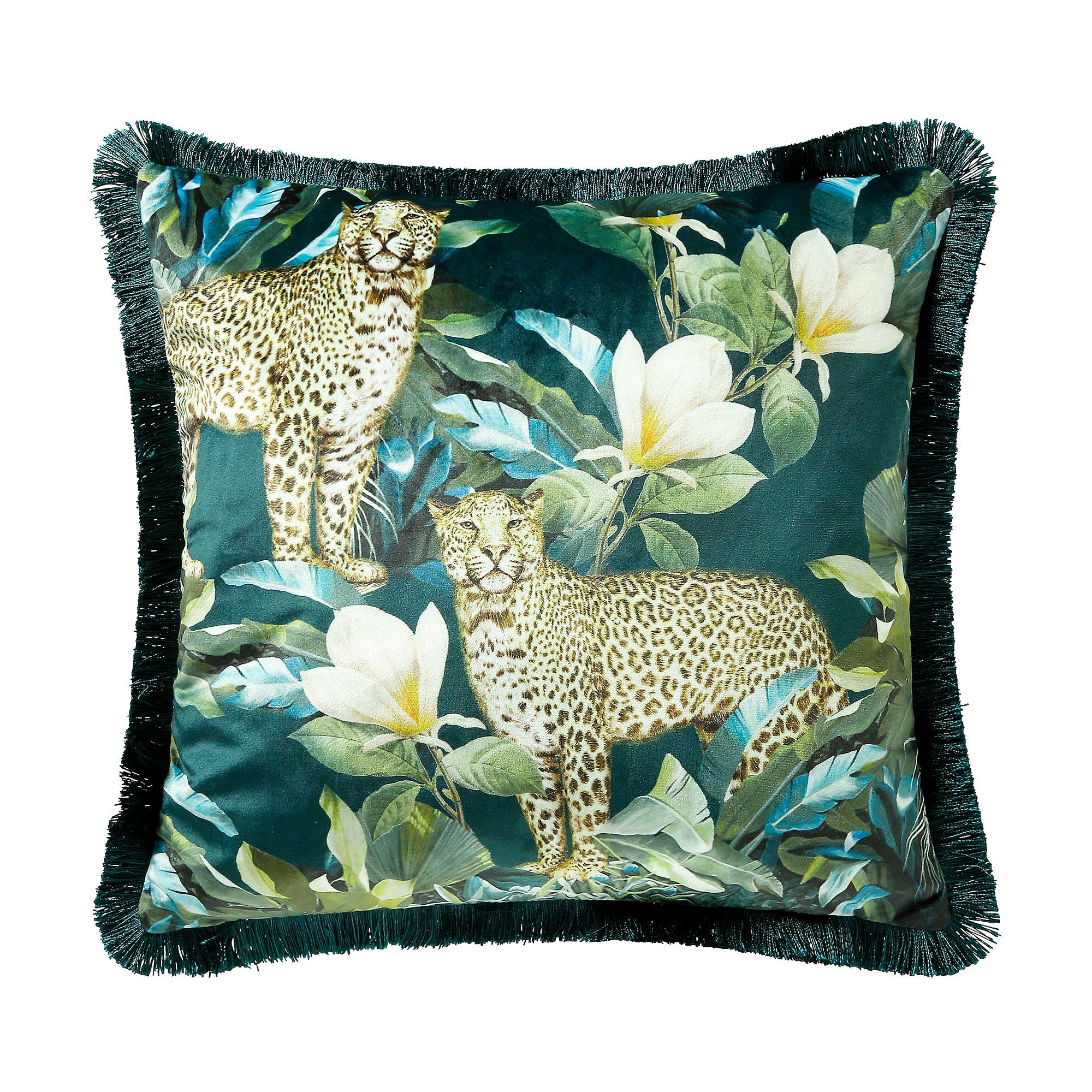 Velvet Leopard Jungle Cushion