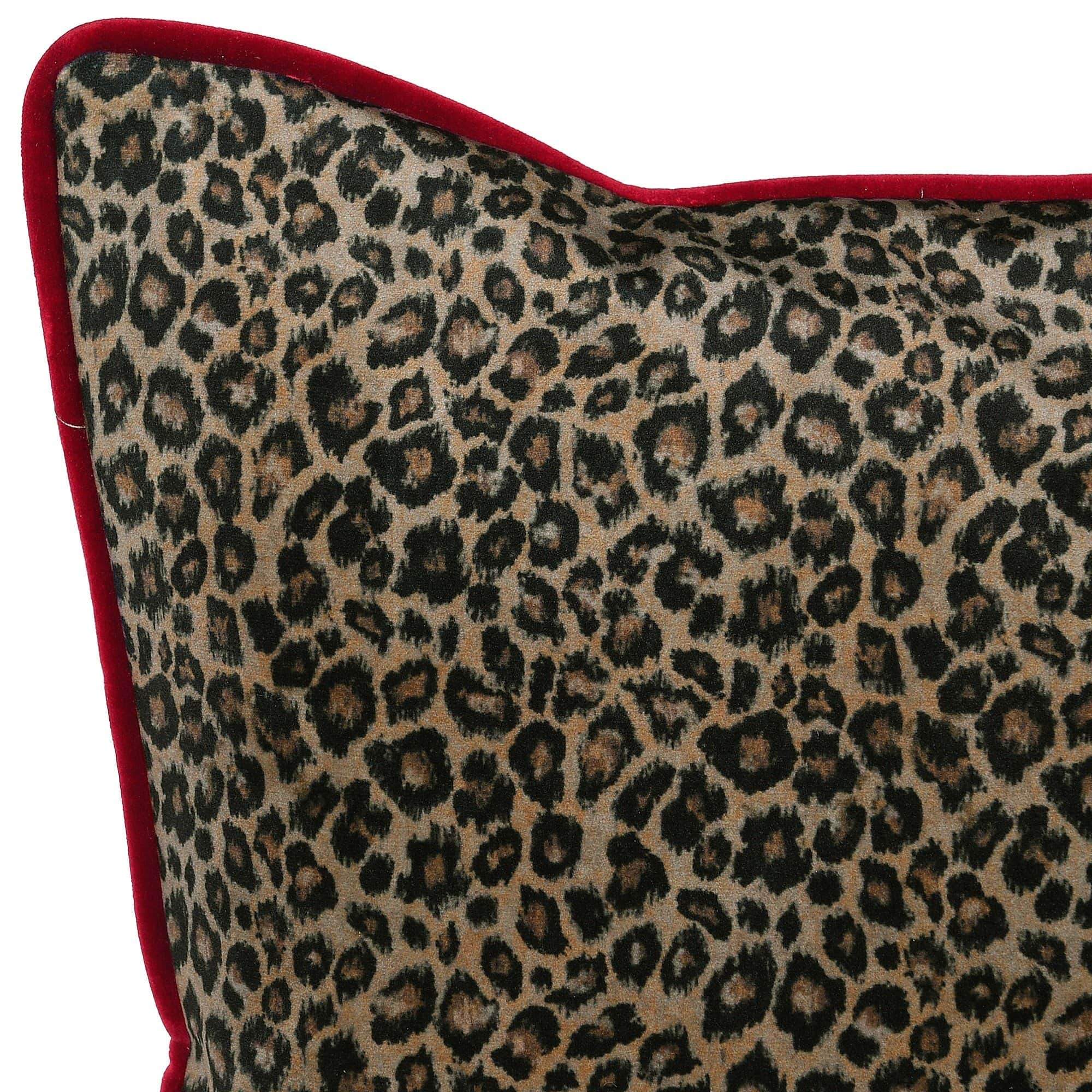 Velvet Leopard Print Cushion Cover