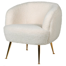 Load image into Gallery viewer, White Faux Sheepskin Cloud Chair